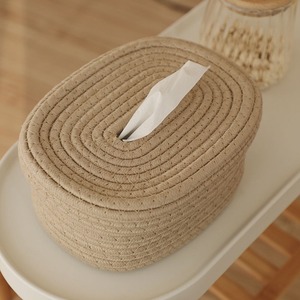 Cesta de almacenamiento de papel de cuerda de algodón de estilo nórdico MSH con tapa para restaurante - Product Image 4