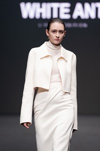 Unique Design <b>Midi</b> <b>Skirt</b> for Women Zipper on the Side ERIN DRAPED <b>MIDI</b> <b>SKIRT</b> Rayon Spandex Woven Fabric <b>WHITE</b> ANT Vietnam Brand - Product Image 3