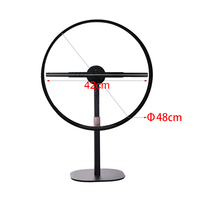 Ventilateur holographique 3D haute résolution 42 cm 384 LED dans un boîtier acrylique de 48 cm et un support de bureau, tout en un, projecteur holographique 3D