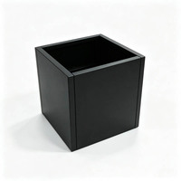 Jardinière carrée en métal à assembler, en acier noir thermolaqué, avec trous de drainage, pour intérieur, extérieur, jardin, modulaire