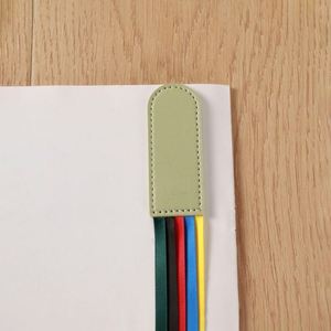 Bible Ribbon <b>Bookmark</b> Artificial Leather Multiple Page Marker with 5 Color Ribbons Perfect Gifts for Teacher Student - Product Image 4