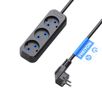 Multiprise PHEIYON 3 prises 10A 2300W, rallonge UE avec prises largement espacées et trous de fixation murale pour hôpitaux et bureaux à domicile