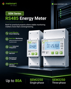 Medidor de Energía Multifunción Trifásico Matismart SEM3250 80A RS485 Modbus RTU, Medidor de Potencia para Riel DIN - Product Image 2