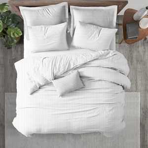 Parure de lit et housse de couette blanches unies, 100 % coton égyptien, 300 fils, certifiées OEKO-TEX BCI, personnalisables avec logo, non jetables, vente en gros - Product Image 4