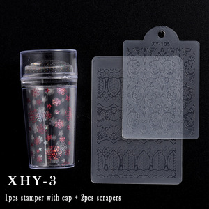 Nouveau Silicone français Nail Art estampage Kit flocon de neige conception manucure plaque timbre <span class=keywords><strong>vernis</strong></span> <span class=keywords><strong>pochoir</strong></span> modèle joint Stamper grattoir - Product Image 6