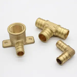 Green Valve High Quality 1/2-Inch equal tee fitting lead free PEX brass crimp fittings