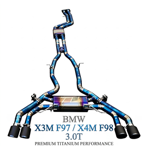 ท่อไอเสียแบบ Catback Vortex Valvetronic สำหรับ BMW X3M F97 X4M F98 S58 ไทเทเนียมสีฟ้าเบิร์นท์ ระบบเพิ่มประสิทธิภาพการแข่งขัน - Product Image 1