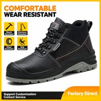 Chaussures de sécurité montantes en cuir de vachette certifiées CE, antistatiques, anti-choc et anti-perforation pour hommes, idéales pour l'industrie du soudage et la protection au travail.