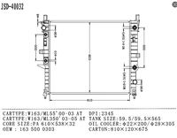 Pièces de moteur JD 40032, radiateur pour W163 ML55 2000-2003, W163 ML350 2003-2005, radiateurs 1635000303, fabricant de radiateurs de voiture