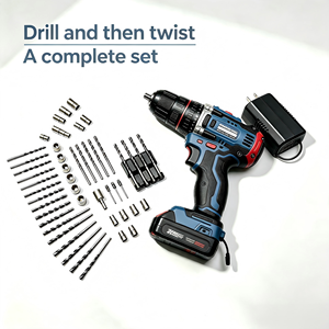 34PCS 21V 2AH Lithium Electric Drill <b>Set</b> 60N.m Multifunctional Electric Drill Impact Drill Ergonomic Anti-slip Handle in stock - Product Image 1
