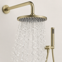 Système de douche mural encastré moderne en céramique brossée avec mitigeur de bain à effet pluie en laiton pour hôtels et villas