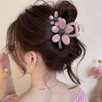 Pince à Cheveux Fleur Coréenne Élégante et Tendance pour Femmes et Filles – Grande Pince Requin Florale – Accessoire de Mode pour Cheveux – Fournisseur d'Usine