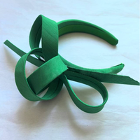 Bando busa wanita, hiasan kepala spons warna Solid Derby Fashion Fascinator