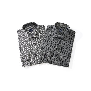 Chemise décontractée pour homme à manches longues, col rabattu, en popeline, 100 % coton, imprimée numériquement, écologique, collection automne - Product Image 2