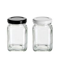 Bocaux en verre ovales et hexagonaux de 3,75 oz, 6 oz, 9 oz et 12 oz avec couvercle doublé de plastisol doré/noir/blanc