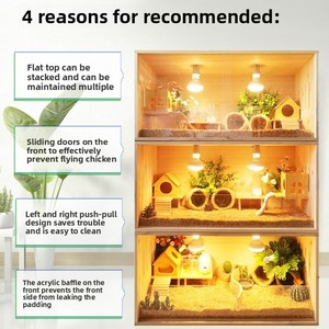 Casetta per Criceti e Piccoli Animali in Legno e Plastica, Resistente, con Mangiatoia, Nido e Box per Riproduzione, Controllo Intelligente della Temperatura, Apertura a Spinta - Product Image 3