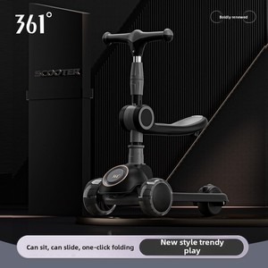 Trottinette pliable 3 roues en plastique pour enfants 2026 avec lumières musicales et fonction anti-basculement, à pousser et à glisser, pour les 3 ans et plus - Product Image 4