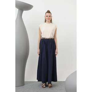 Elegante Falda Larga de Satén para Mujer con Cinturón, Cintura Natural, Ajuste Ajustable 20611ETK - Product Image 3