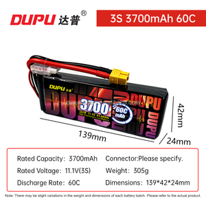 리튬 폴리머 배터리 <span class=keywords><strong>7.4v</strong></span> 11.1v 14.8v 22.2v 2s 3s 4s 6s RC 리포 배터리 3700mah 5000mah 5200mah 5500mah 맞춤형 리포 배터리 - Product Image 3