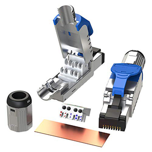 Özelleştirilmiş 1 adet Cat8 erkek modüler fiş aletsiz alan sonlandırma RJ45 korumalı Ethernet ağ konektörü iletişim kabloları - Product Image 2