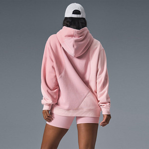 RUIQUWIN, venta al por mayor, conjunto de ropa deportiva de 2 piezas de alta calidad para mujer, pantalones de chándal con capucha de retazos, traje de entrenamiento suelto, chándal informal - Product Image 2