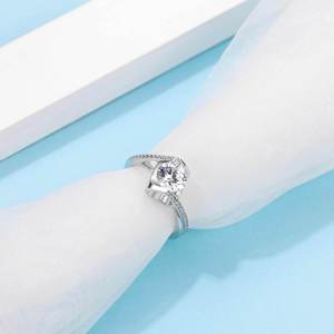 Bague <span class=keywords><strong>de</strong></span> mariage pour femme SYJ S925 en argent sterling, style européen et américain, micro-pavée, motif <span class=keywords><strong>baiser</strong></span> d'<span class=keywords><strong>ange</strong></span>, moissanite taillée diamant - Product Image 4