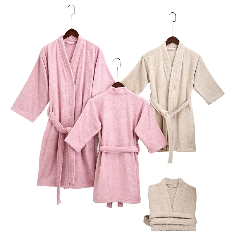 Drop Verzending Familie Serie Badstof Pyjama Katoenen Pyjama Ouder Kind Hotel/Spa Pyjama-Klassieke Badjassen