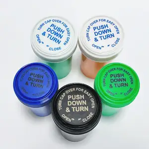 8dr 13dr 20dr 30dr 40dr 60dr Child Proof Vials Push Down And Turn Vials Reversible Plastic Containers