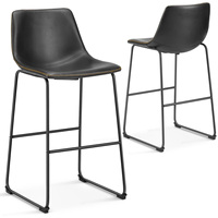 Tabouret de bar en cuir PU sur mesure 2026 avec structure métallique pour comptoir de cuisine et petit-déjeuner à domicile