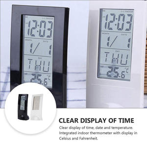 Réveil de bureau numérique LCD transparent multifonctionnel créatif moderne électronique avec minuterie de <span class=keywords><strong>calendrier</strong></span> comprend une fonction de répétition - Product Image 2