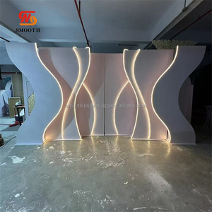 Panel LED Acrílico Curvo con Forma de Montañas Cuadradas Modernas, Iluminación Cálida, Fondo Lujoso con Tamaño Personalizable - Product Image 5