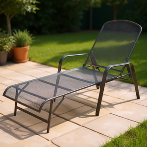 Sdraio in Acciaio Antracite per Esterni, Sedia Reclinabile da Patio con Schienale, Design Contemporaneo, Arredamento Moderno e Durevole - Product Image 2