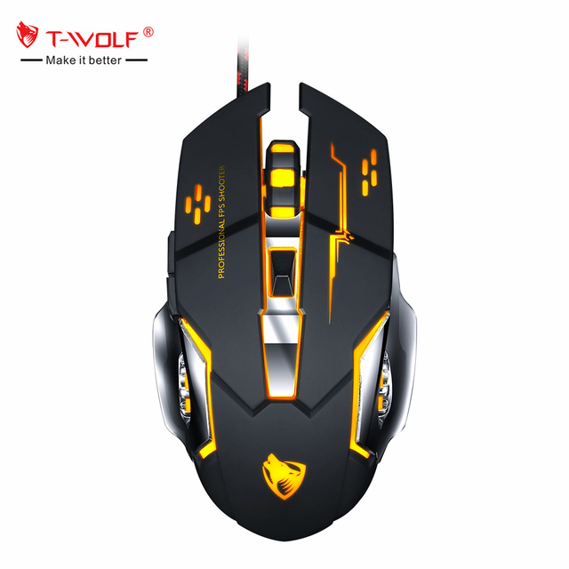 Most Popular V6 Wired Gamer Mouse 6400dpi Rgb Backlit Led Desktop Computer Usb Mouse Custom Logo Gaming Mouse