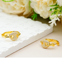 Pendientes de clip llamativos con diamantes de laboratorio de 0.96 ct, engaste completo, oro de 14K, joyería de lujo de diseñador