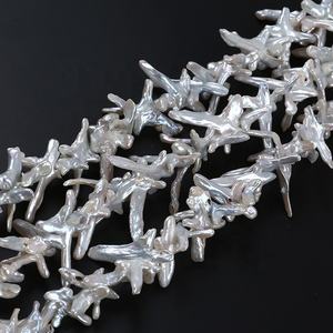 Großhandel natürliche weiße Süßwasser lose kreuzförmige Barock perlen Perlens trang - Product Image 2