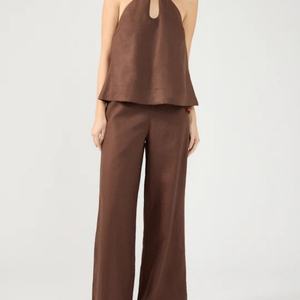 Conjunto Casual de Lino para Mujer, Chaleco y Pantalones, Dos Piezas, Ropa Elegante, Conjunto Holgado de 2 Piezas - Product Image 1