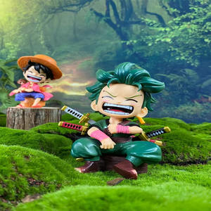 Anime <span class=keywords><strong>One</strong></span> Pieced Kawaii Q versión figura Luffy Sanji Zoro figura de acción coche decoración de escritorio PVC muñeca modelo juguete Gif - Product Image 5