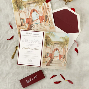 Options doublées, de luxe et parfaitement dimensionnées Enveloppes à trois volets pour faire-part de mariage en Bourgogne <span class=keywords><strong>Champagne</strong></span> - Product Image 1