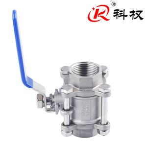 Vanne à bille Kq 3 pièces en acier inoxydable 304, filetage interne DN15 pour le contrôle du débit d'eau, de vapeur et d'huile à haute pression - Product Image 3