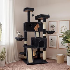 Kedi ağaçları ve Scratcher kedi tırmalamak kurulu 36-inch siyah kedi ağacı kulesi hamak Sisal Scratch <span class=keywords><strong>Post</strong></span> ile yavru küçük odalar için - Product Image 1