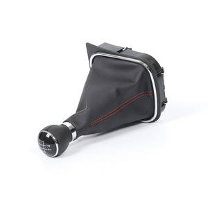 Housse anti-poussière pour levier de vitesse Volkswagen Sagitar, 5 ou 6 vitesses, cuir noir avec surpiqûres rouges, pour remplacement de transmission manuelle - Product Image 2