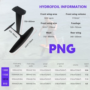 Kit de feuille d'aspect élevé en fibre de carbone légère PNG1010 Hydrofoil aile avant Easy Glide pour les sports nautiques et le surf sous le vent - Product Image 2