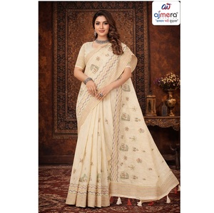 Sari en coton ethnique Ajmera Fashion, élégant, traditionnel, imprimé, stylé, confortable, pour les occasions spéciales, séchage rapide, pour femmes - Product Image 3