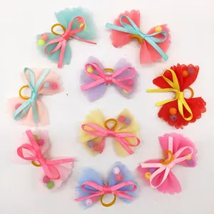 E-Magic Goedkope Hot Koop Handgemaakte Kleine Haar Accessoires Boog Huisdier Puppy Hond Strik Hair Bows Met Clip