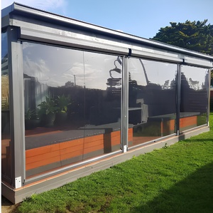 Persiana Enrollable Exterior Motorizada de PVC Transparente, Resistente al Viento y a los Rayos UV, para Cafetería, Restaurante, Terraza, Pérgola, Personalizable - Product Image 1