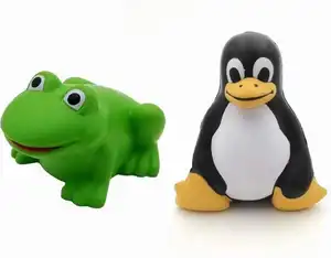 BSCI-Fabrik individuelles Logo PU-Schaumstoff Pinguinfrosch-Stressabweismittel Linux Pinguin-Stresskugel Frosch-Stresskugel