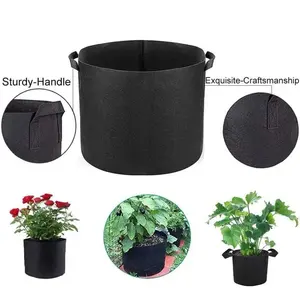 Tan 1 3 5 7 10 20 30 50 100 200 Gallon Planter Grow Bags Pots Garden Potato Felt Fabric Plant Grow Bags