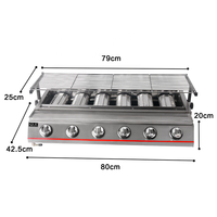 Gril de barbecue à gaz GPL à Six brûleurs automatique commercial pour hôtels et restaurants rôtissoire et cuiseur à viande