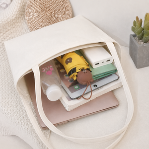 Sac fourre-tout en toile avec logo personnalisé, coton naturel, sac de shopping réutilisable, sac à bandoulière, sac d'épicerie écologique - Product Image 6
