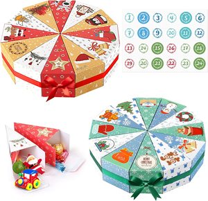 Nhà Máy 12 ngày kẹo in ấn lưu trữ hộp giấy giáng sinh lịch sô cô la bao bì lễ hội Hộp quà tặng với khoang - Product Image 2